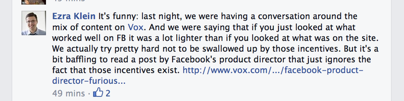 Illustration for article titled Facebook head of product complains about crap /clickbait content